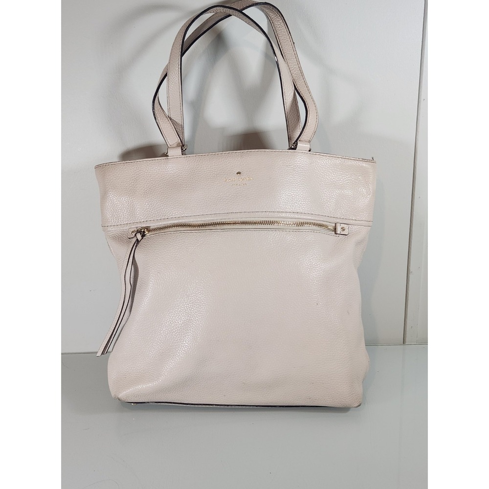 Kate Spade Marjorie Pink Peach Leather Large Tote Bag Purse 15' X 12'- DAMAGED